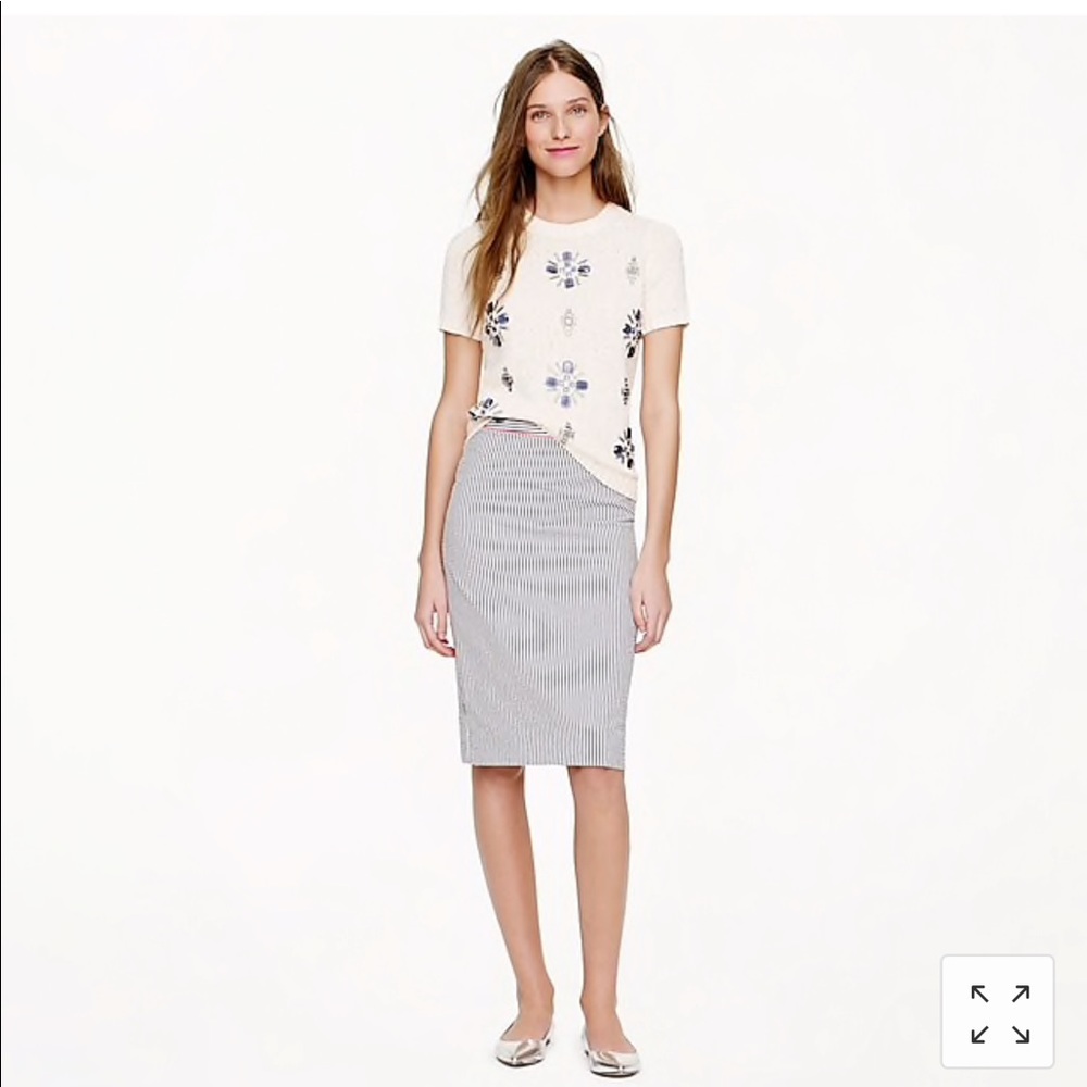 J Crew size 6 seersucker pencil skirt